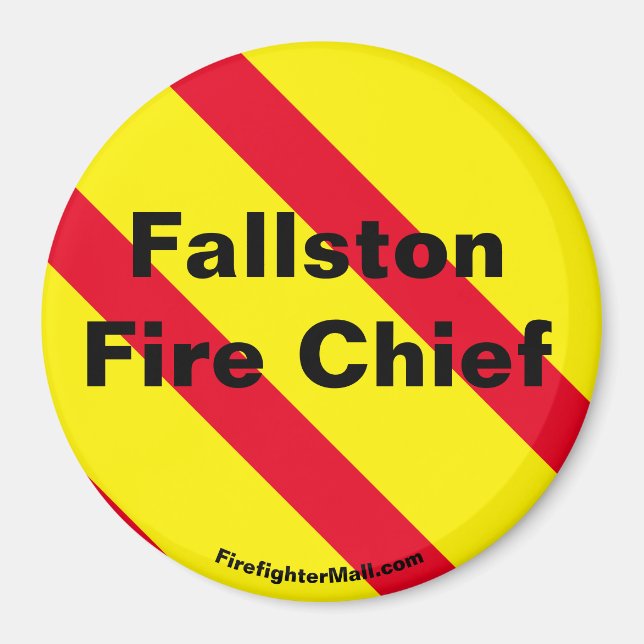 Fallston Fire Chief Red/gult/Black magnet (Framsidan)