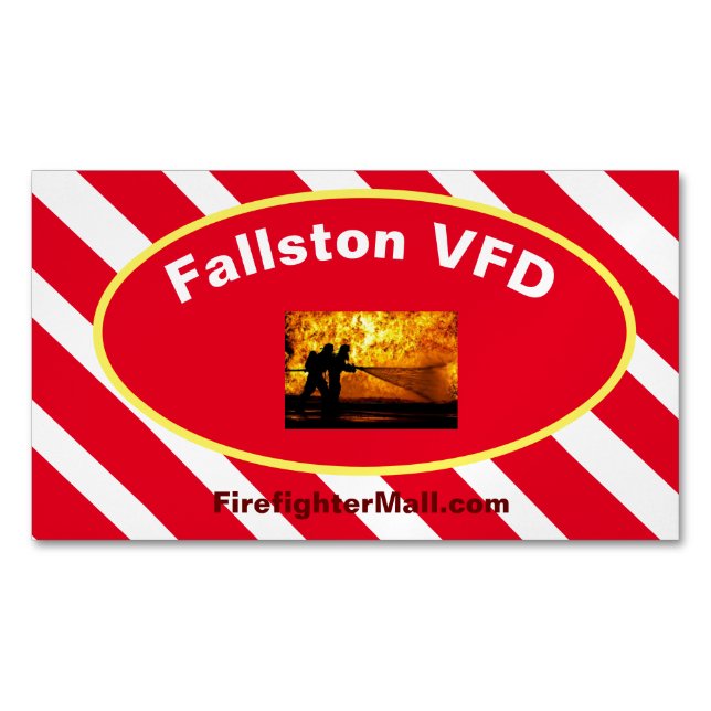Fallston VFD Flames Magnetic Affärskorts Magnetiska Visitkort (Framsida)