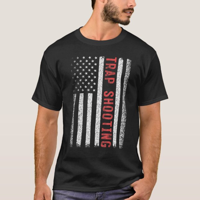 Fällstötning, amerikansk Flagga 4:e Julyällschakt  T Shirt (Framsida)