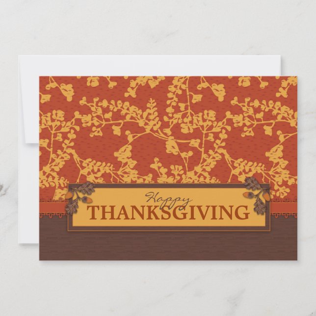 Fallstreck i Blommigt vid våg hösten Färg Inbjudningar (Framsida)