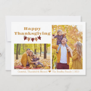 Falltema Bild av familjen Happy thanksgiving Julkort