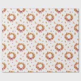 Fallvågor Vattenfärgsvällning Papper - Rosa Bows Presentpapper