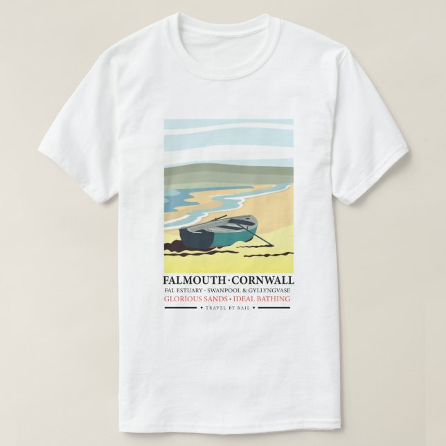 Falmouth Cornwall-reseaffisch T Shirt (Design framsida)