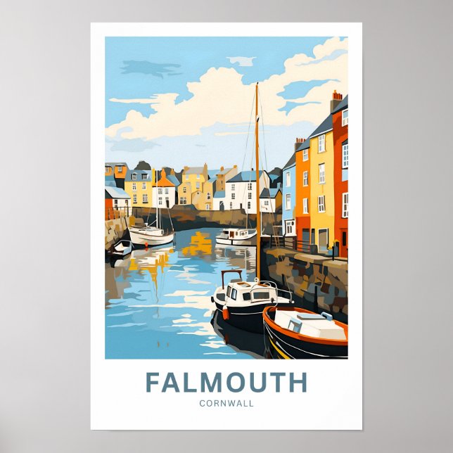 Falmouth Cornwall Travel Skriv ut Poster (Framsidan)