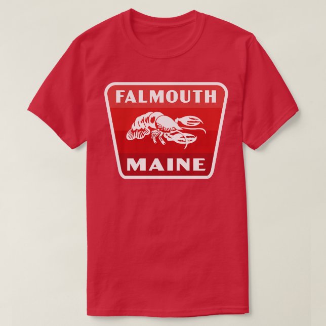 Falmouth Maine Retro Badge Red T Shirt (Design framsida)