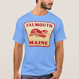 Falmouth Maine Retro Badge Tan T Shirt