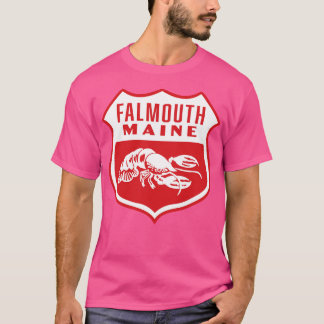 Falmouth Maine Retro Shield White T Shirt