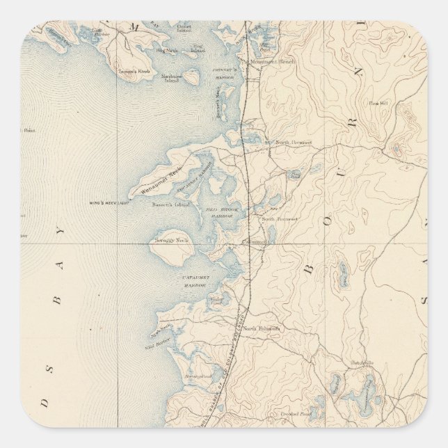 Falmouth, Massachusetts Fyrkantigt Klistermärke (Framsida)