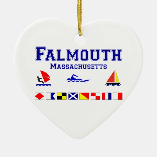 Falmouth MORSOR signalerar flagga Julgransprydnad Keramik (Framsidan)