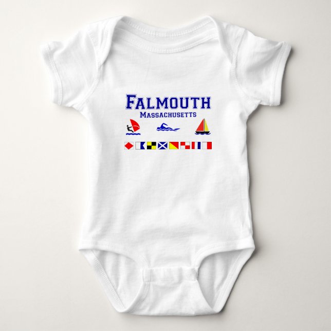Falmouth MORSOR signalerar flagga Tee Shirt (Framsida)