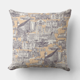 Falmouth toile mulberry sand kudde