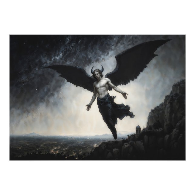 Falne engeln Lucifer Fototryck (Framsidan)
