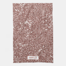 Fals Rosa Guld Glitter Textur Utseende & Anpassat  Kökshandduk