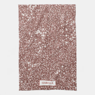 Fals Rosa Guld Glitter Textur Utseende & Anpassat  Kökshandduk