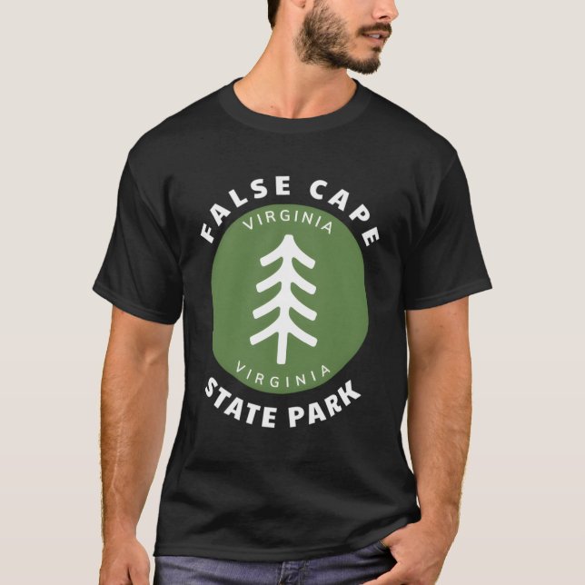 False Cape State Park Virginia Va Forest Träd Badg T Shirt (Framsida)