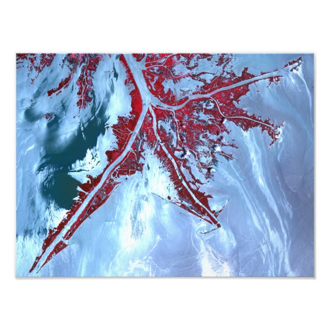 False färg satellit fototryck (Framsidan)