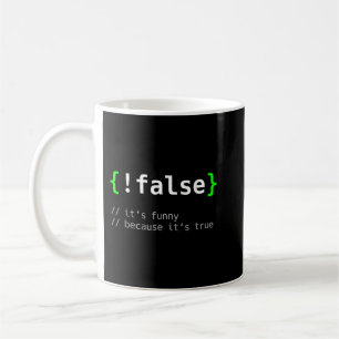 !False - Lustigt kodprogram Gift Computer Pro Kaffemugg