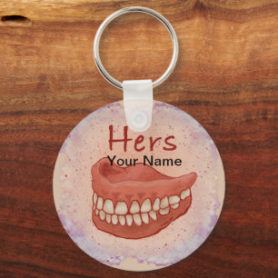 False Teeth Grandma anpassningsbar-nyckelkedja Nyckelring
