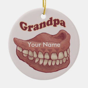 False Teeth Grandpa Julgransprydnad Keramik