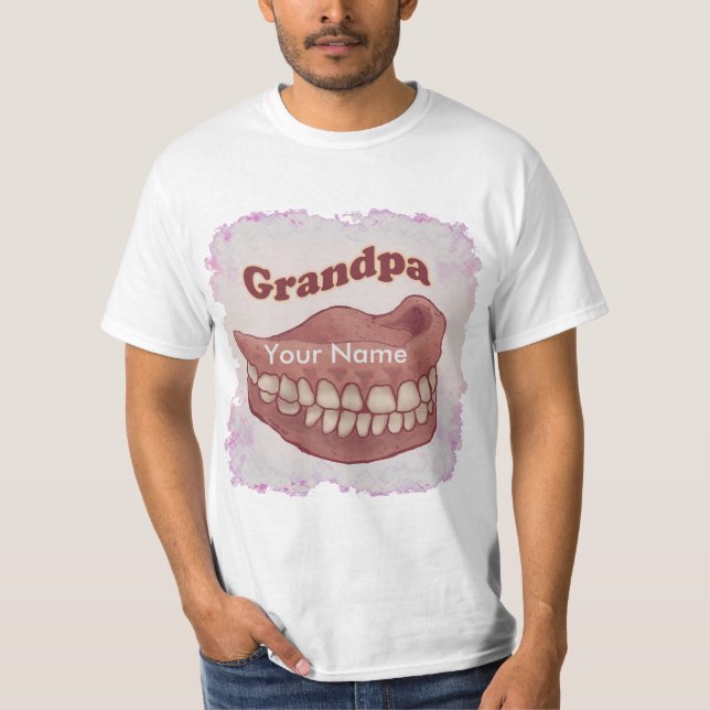 False Teeth Grandpa T Shirt (Framsida)