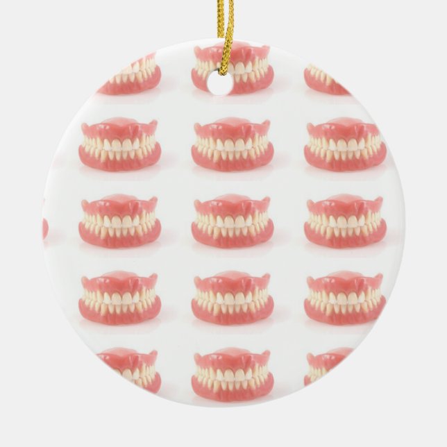 "FALSE TEETH" ÖVER BACKE ORNAMENT OCH GIFT (Framsidan)