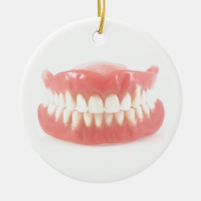 "FALSE TEETH" ÖVER BACKE ORNAMENT OCH GIFT (Framsidan)