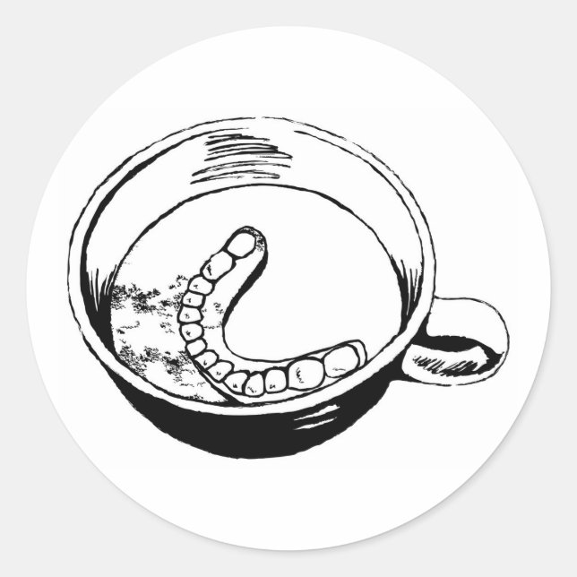 False Teeth Runt Klistermärke (Framsida)