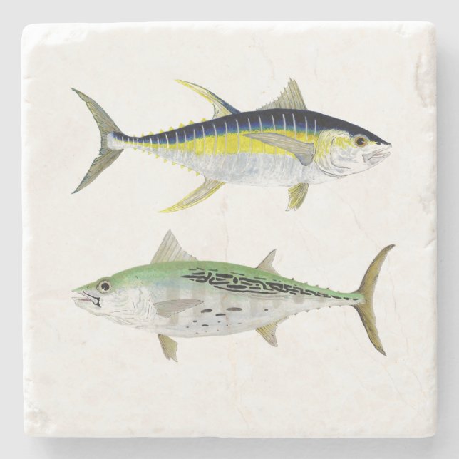 Falsk albacore- & Yellowfintonfiskkustfartyg Underlägg Sten (Framsidan)