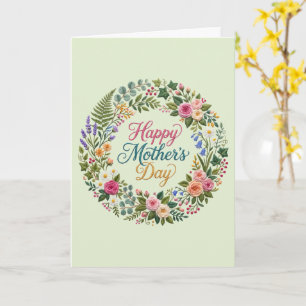 Falsk broderi blommande Glad mors dag Kort