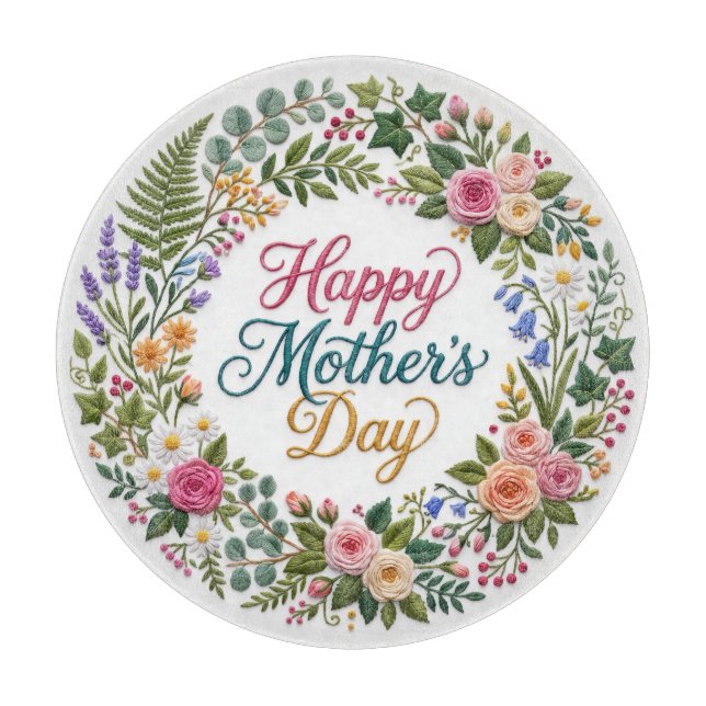 Falsk broderi Blommig Glad mors dag (Framsidan)