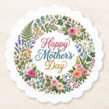 Falsk broderi Blommig Glad mors dag