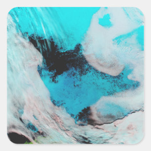 Falsk färg beskådar av Polynya (öppna vatten), Fyrkantigt Klistermärke