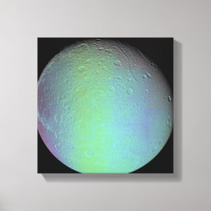 Falsk färg beskådar av Saturns måne Dione Canvastryck