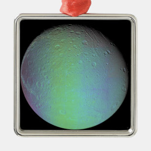 Falsk färg beskådar av Saturns måne Dione Julgransprydnad Metall