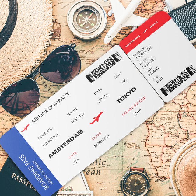 Falsk Flygbiljett Ombordstigningskort Klassisk Inbjudningar (Fake Airline Ticket Boarding Pass Classic Invitation)