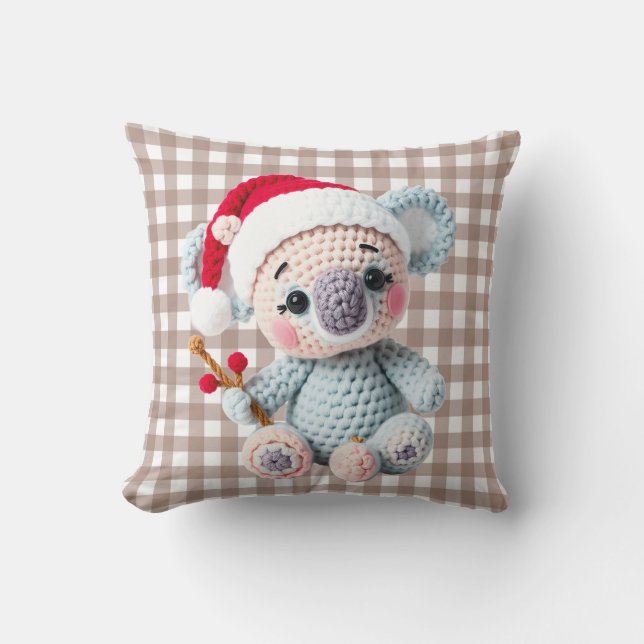 Falsk garn notch-hook Koala juldesign Kudde (Framsida)