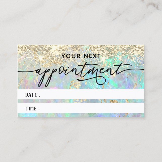 falsk glitter opal textur möteskort visitkort (Framsida)