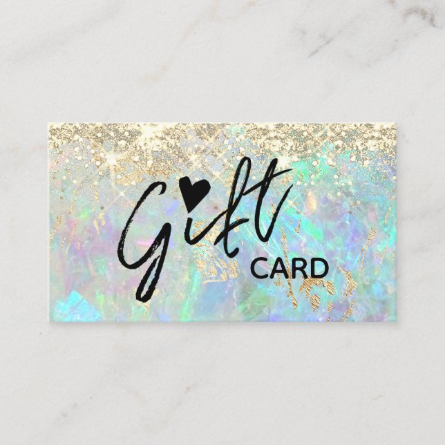 falsk glitter opal textur presentcertifikat visitkort (Framsida)