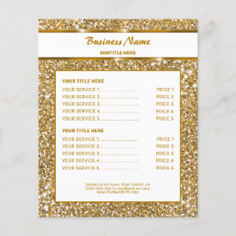 Falsk gul guldglitterstruktur & anpassad text flygblad