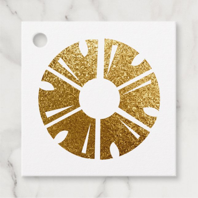 Falsk guld folie Ananas Event Planner Gåvor Etiketter (Framsida)