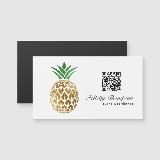 Falsk guld folie Ananas QR-kod (Fram/baksida)