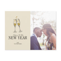 Falsk guld folie firar nyår fotobrevkort