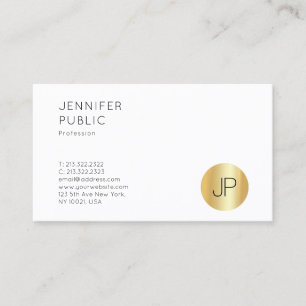 Falsk Guld Monogram Mall Elegant Professionell Visitkort