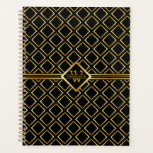 Falsk guldaxelmärkesmonogram – Svart & Guld