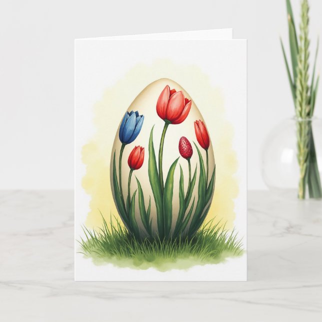 Falsk guldblomma vårkort kort (Framsida)