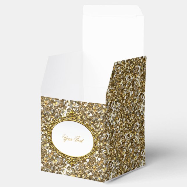 Falsk guldglitter presentlåda (Öppnad)