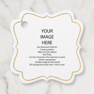 Falsk guldtrim, gör-det-själv anpassade fancy fyrk gåvor etiketter