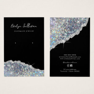Falsk iriserande silverglitter displaykort visitkort