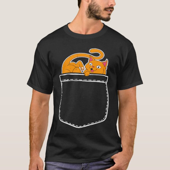 Falsk katt i fickan t shirt (Framsida)