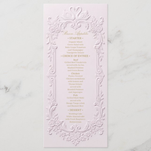 Falsk Letterpress-effekt Barock Meny (Framsida)